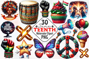 juneteenth Sublimation Clipart, an Illustration by RobertsArt