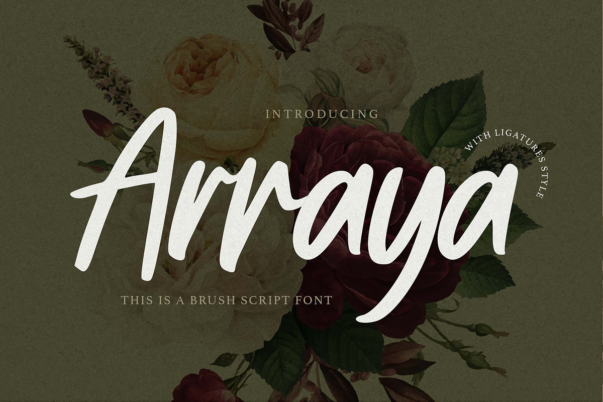 Arraya – Brush Script Font, a Handwritten Font by Gassstype (Photo 1 of 8)