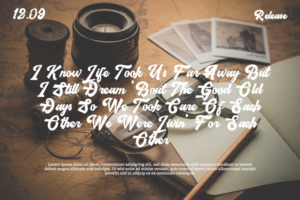 Hamilangton - Retro Display Font, a Script Font by Dhabee (Photo 4 of 17)