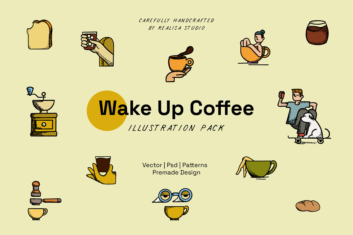 Coffee Illustration (Wake Up), a Food Illustration by Elysamunster (Photo 1 of 17)