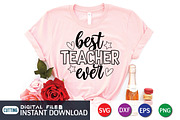 Best Teacher Ever SVG, an Education Illustration by FunnySVGCrafts (Thumbnail 2 of 3)