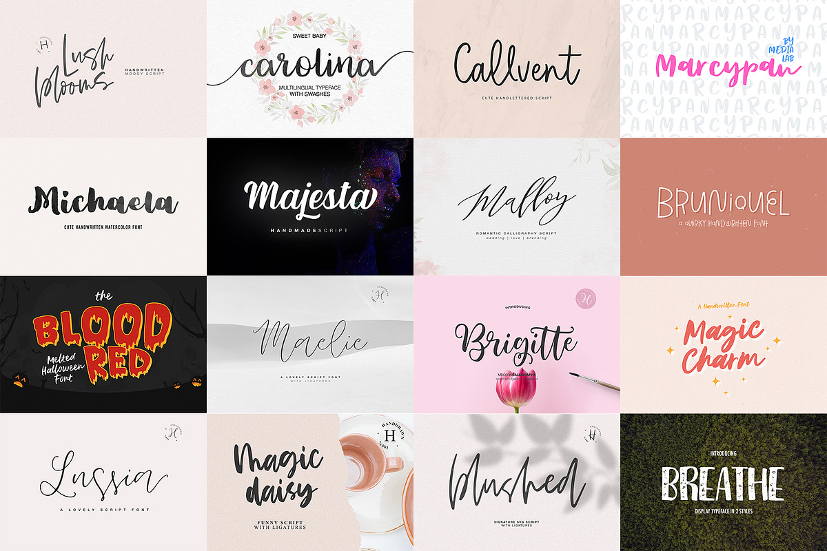 ALL MY FONTS Bundle, a Handwritten Font by supfonts
