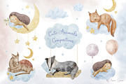 Cute Sleeping Animals., an Animal Illustration by Designwork (Thumbnail 8 of 17)