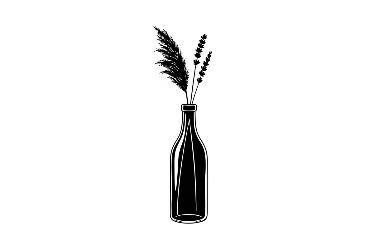 Pampas Grass Bottle Vase Bundle, an Illustration by Gaye Art (Photo 3 of 31)