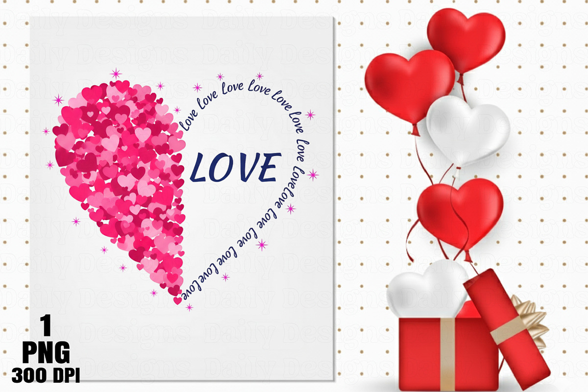 Falling Hearts LOVE PNG, an Illustration by Daily.Designs (Photo 3 of 5)