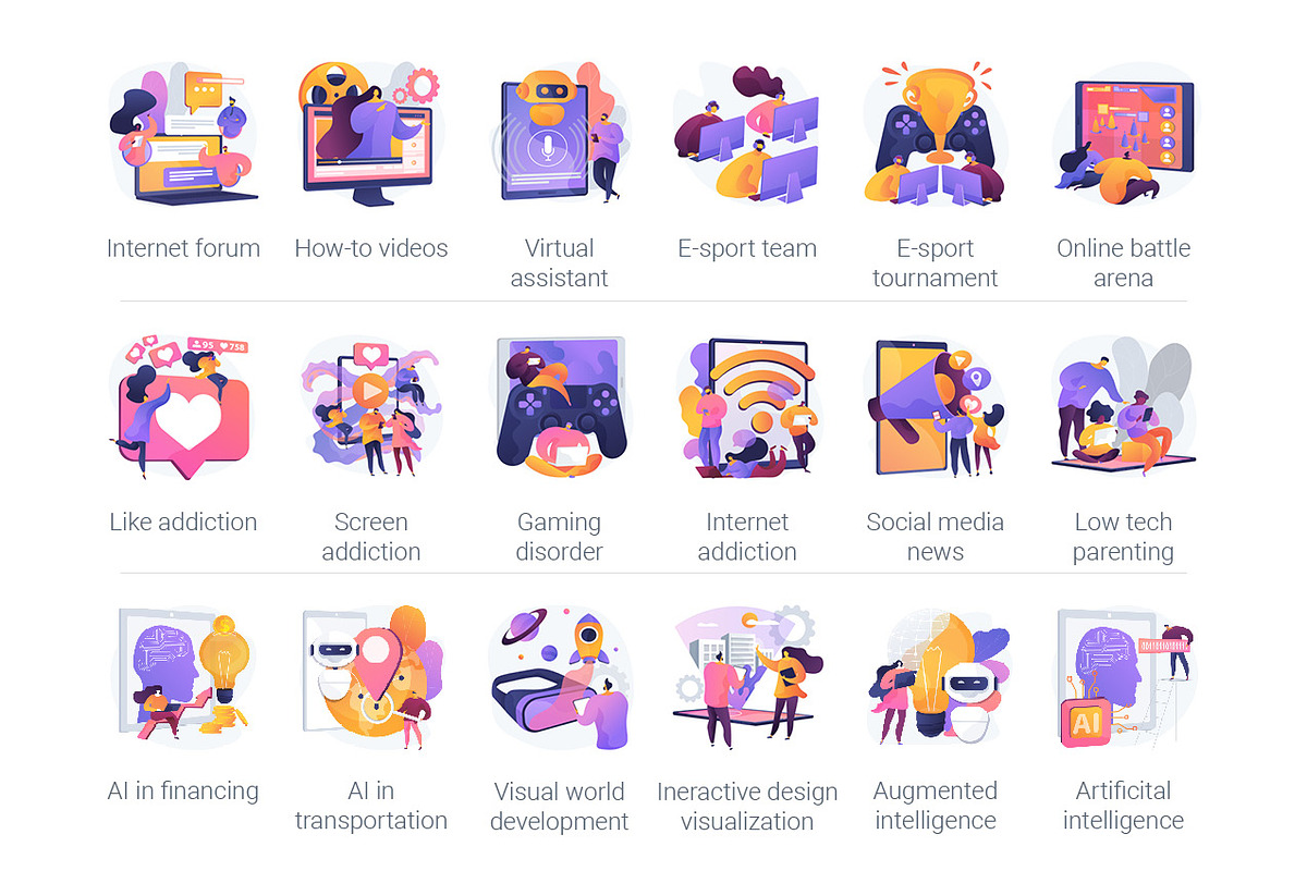 Technology vector illustration kit, an UI Kit Template by Visual Generation