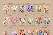 Birth Month Flower Market Wall Art, an Object Graphic by Olya Creative (Thumbnail 2 of 12)