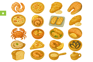 Seafood Dishes Set, an Object Graphic by RT Studio