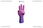 Gradient Peace Hand Gesture 3D, an Object 3D Model by Wencory (Thumbnail 2 of 3)