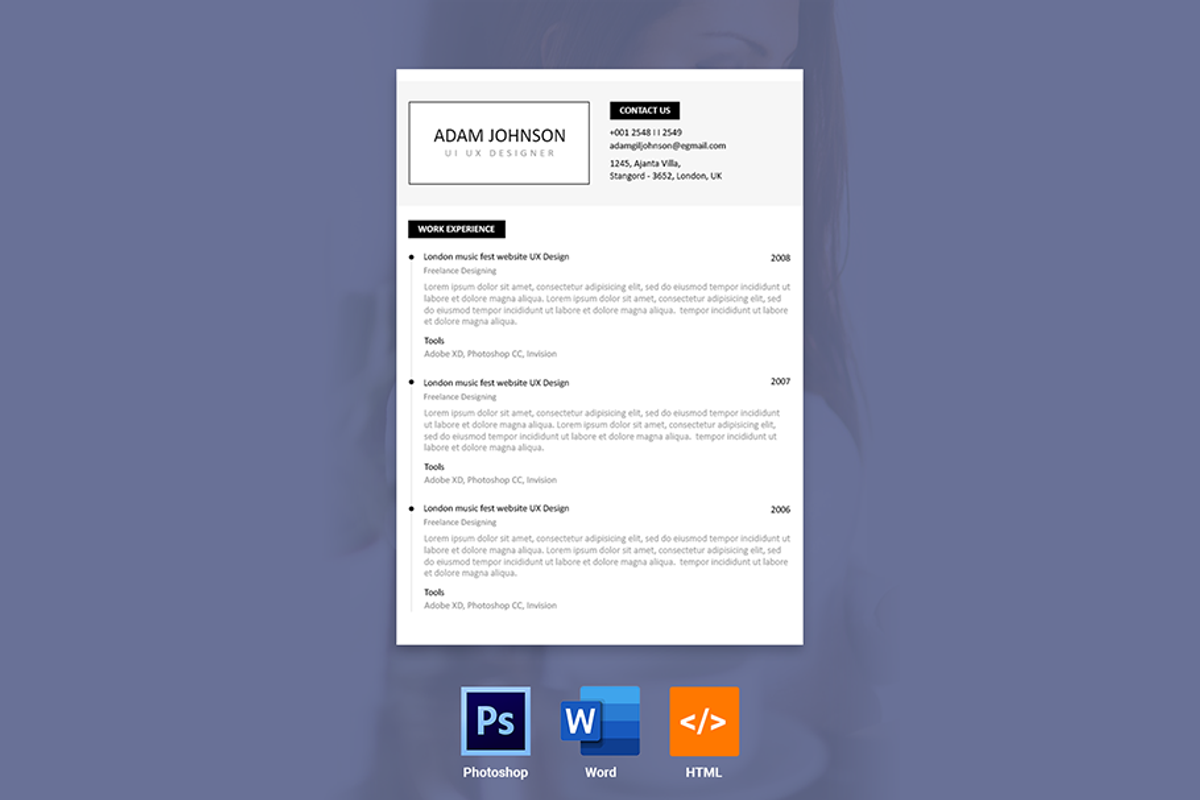 Clean Resume Template, a Resume Template by AdminUIUX (Photo 4 of 4)