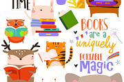 Funny Animals and Books, an Education Illustration by Maria Starus (Thumbnail 1 of 3)