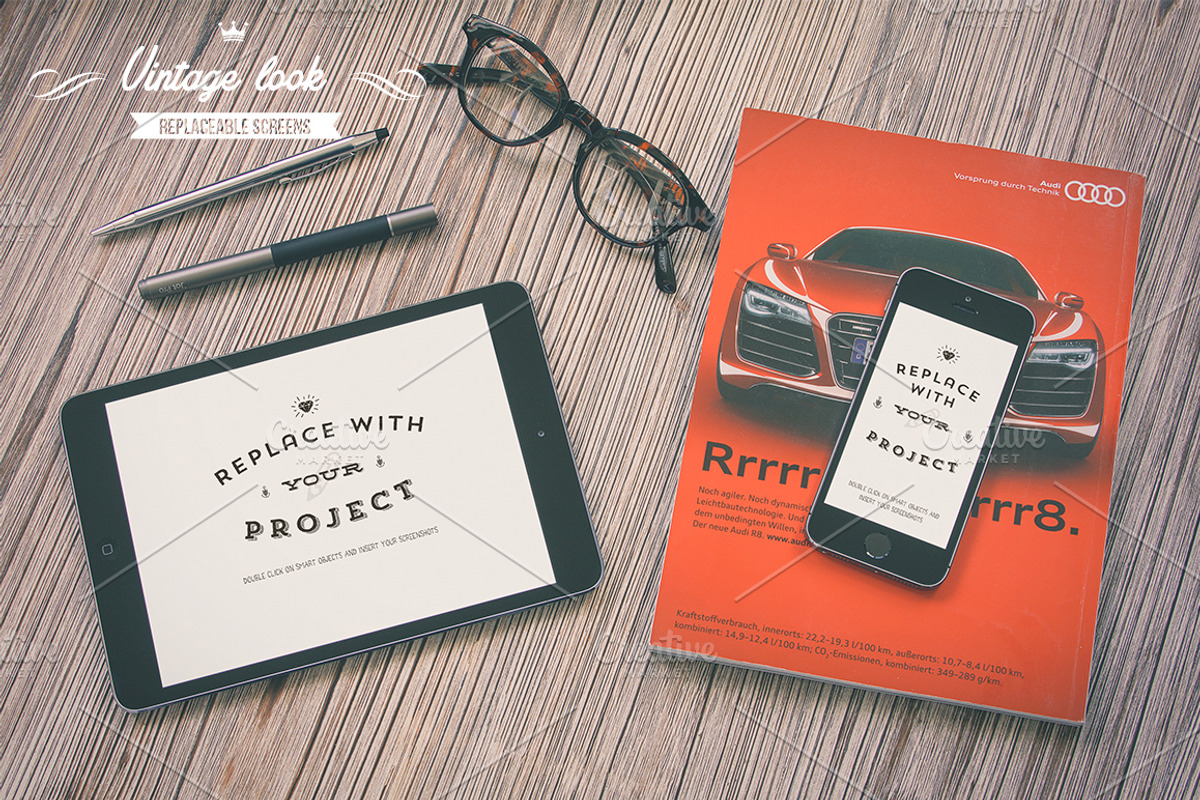 3 Hip iPad & iPhone mock-ups, an iPhone Mockup by Madebyvadim (Photo 2 of 3)