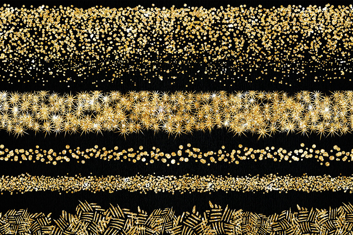 Gold Glitter Overlay Frames Borders, a Texture Graphic by Nifty Template Studio (Photo 4 of 9)