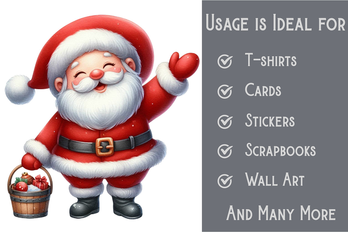 Adorable Santa Clipart, an Illustration by Pixels.Craft (Photo 3 of 6)