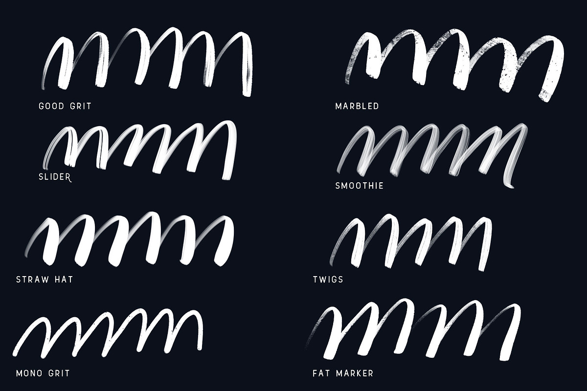 Lettering Starter Procreate Brushes, a Brush Add-On by Inky Pixels (Photo 3 of 6)