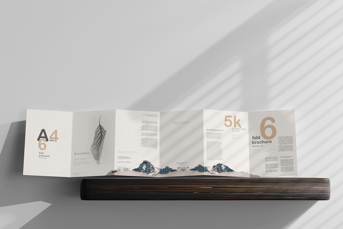 A4 Size Six Fold Brochure Mockup, a Print Template by pmvch (Photo 8 of 20)