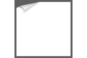 Gray paper sheet with curled corner