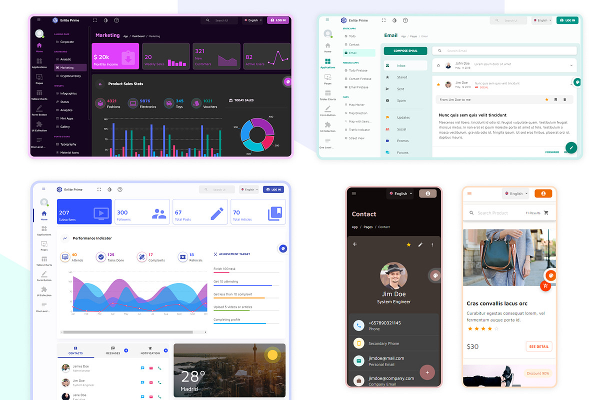 Exlite - React Admin Dashboard, a React Template by UInstrument (Photo 9 of 10)
