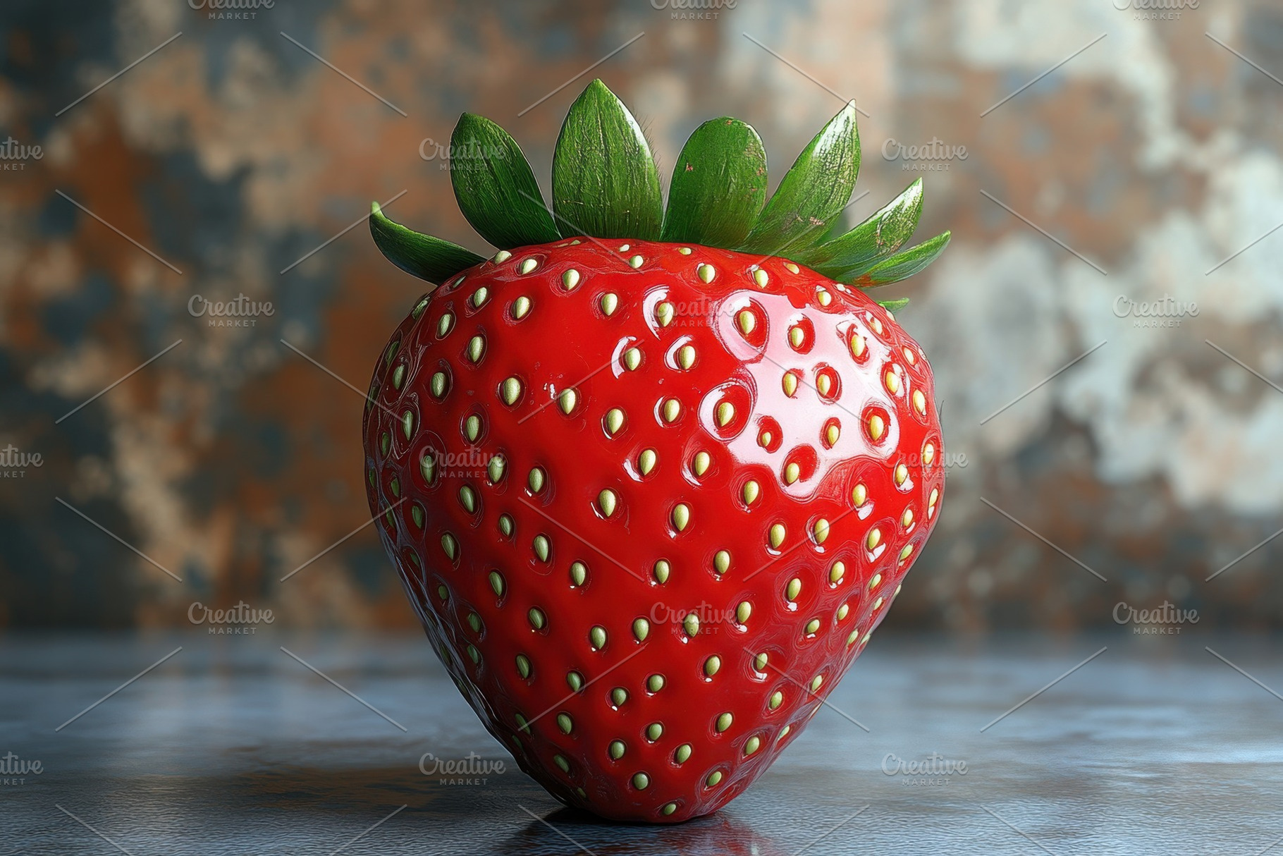 Fresh ripe strawberry resting on a t, a Photo by Tanuart
