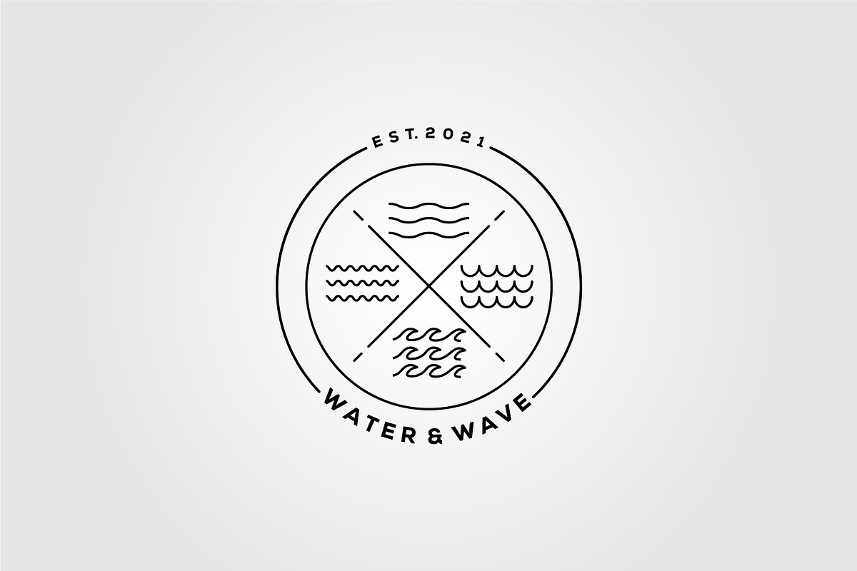 lake, river, water and wave logo, an Outline Icon by Rizkaarishandy_shop