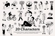 Flower People vector illustrations, a Person Illustration by dicreate (Thumbnail 5 of 14)