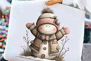 Whimsical Patchwork Snowman Clipart, an Illustration by Craft Nest (Thumbnail 3 of 9)