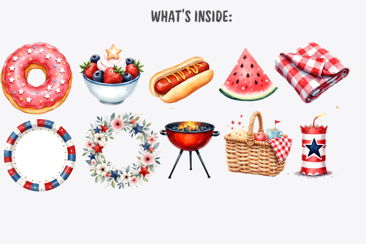4th of July Clipart Bundle Patriotic, a Decorative Illustration by Anca Digital Vibe (Photo 5 of 9)