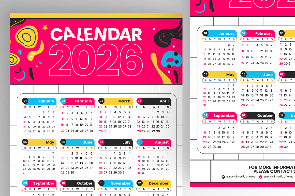 Creative Calendar 2026, a Print Template by Annora Studio (Photo 2 of 6)