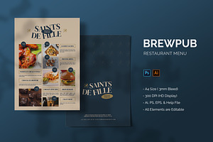 Brewpub - Restaurant Menu, a Print Template by StreaksideStd