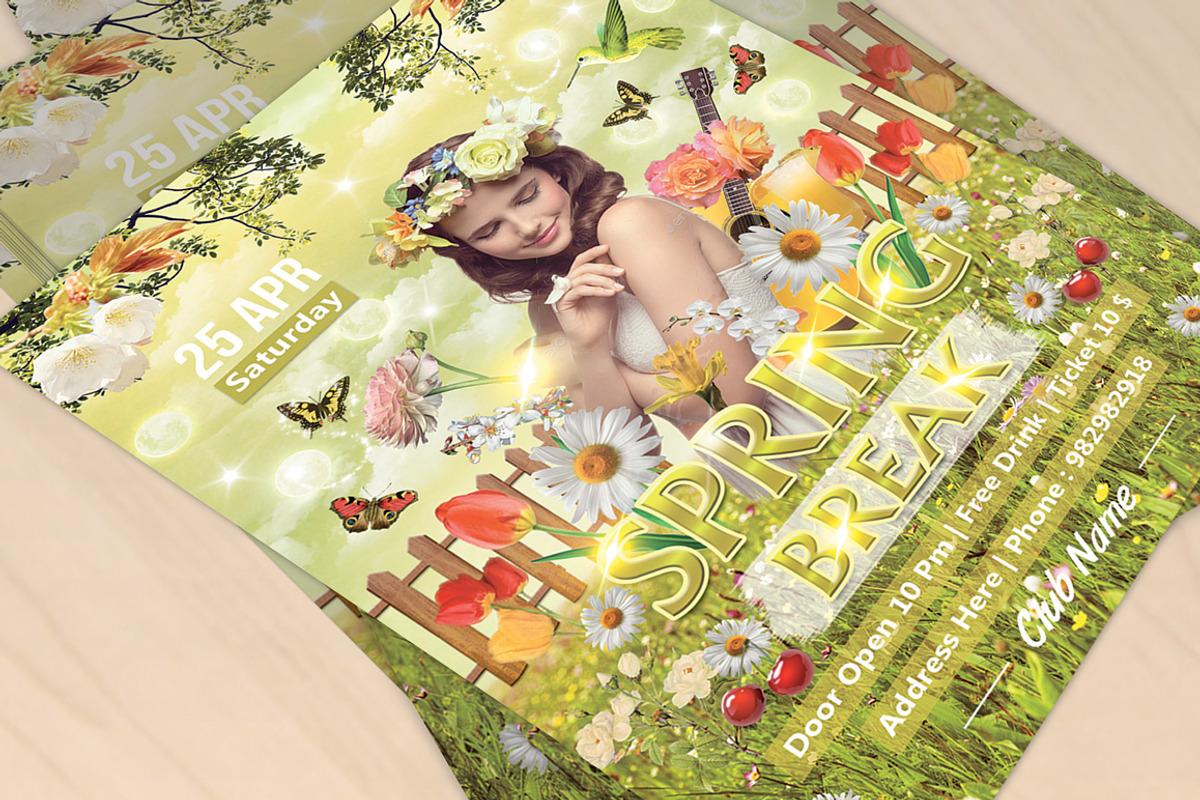 Spring Flyer Template, a Flyer Template by Creative designer