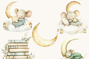 Watercolor Sleeping Mice Clipart, an Animal Illustration by SparkyDesignsUS (Thumbnail 6 of 9)