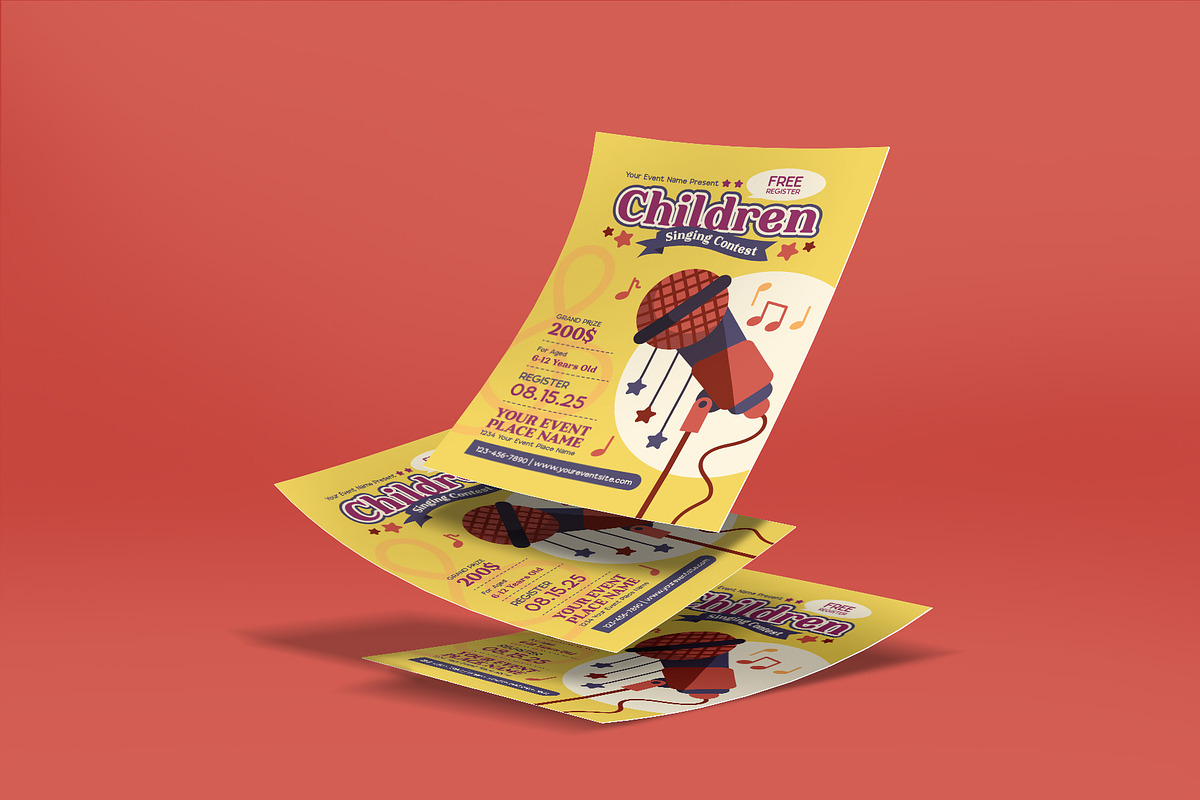 Children Singing Contest Flyer, a Flyer Template by Huge Dream Studio