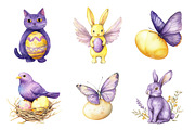 Watercolor Easter Eggs and Animals, an Illustration by SinaCreation (Thumbnail 4 of 5)
