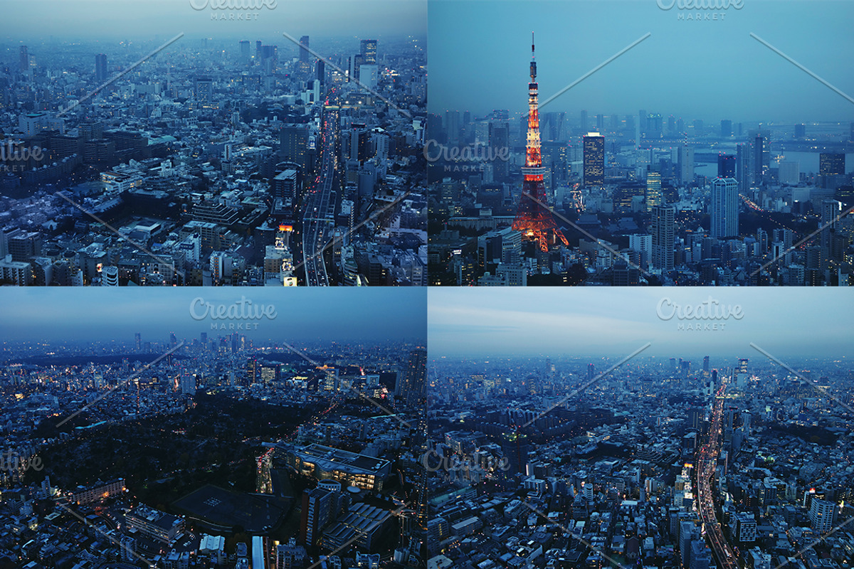Tokyo Aerial Cityscapes Photo Bundle, a Background Graphic by SparkleStock (Photo 5 of 6)