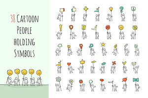 Cartoon People with Symbols, an Object Graphic by Sapunkele