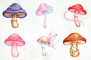 Watercolor Cute Magic Mushroom Png, an Illustration by Creative Art (Thumbnail 8 of 9)