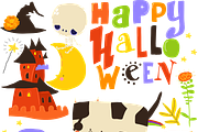 Cartoon Set With Halloween Elements, a Seasonal Illustration by Maria Starus (Thumbnail 2 of 3)
