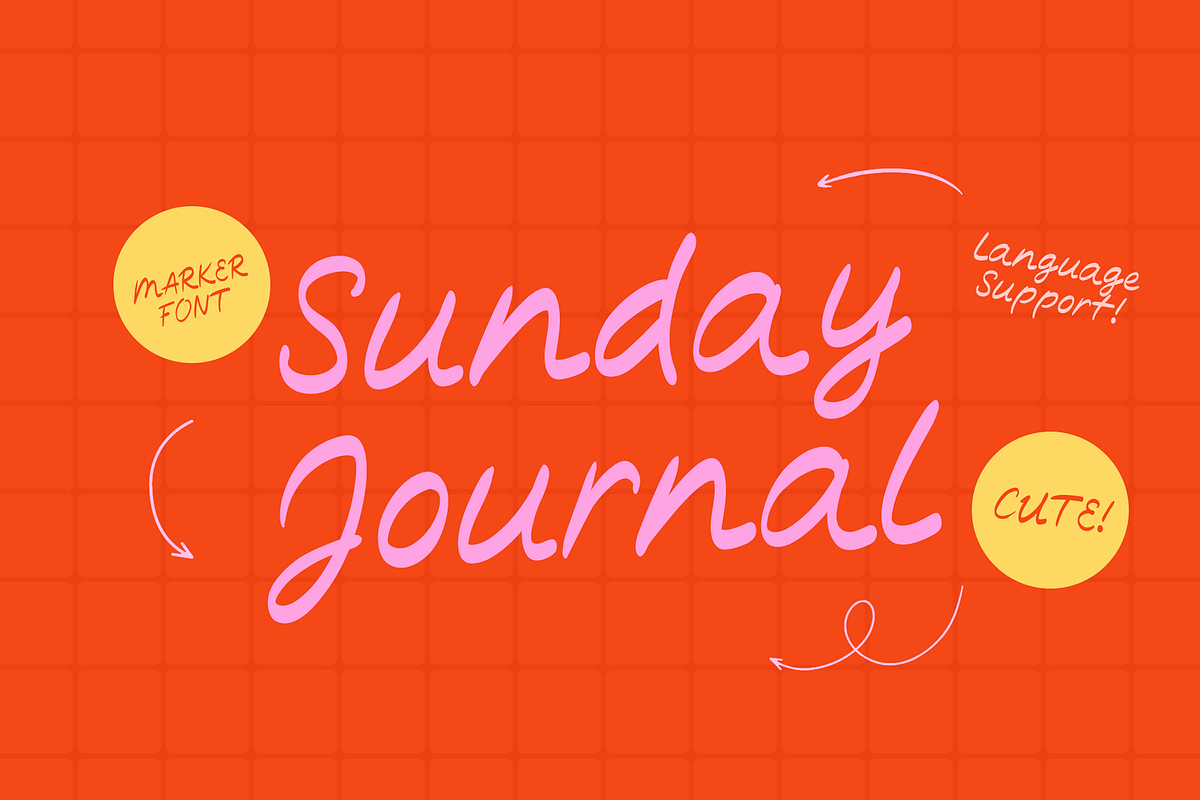 Sunday Journal A Playful Marker Font, a Handwritten Font by Nonceni (Photo 1 of 11)