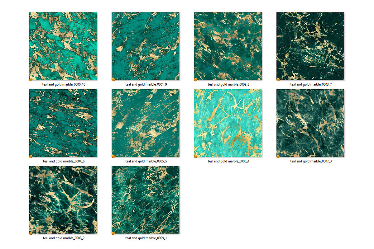 Teal and Gold Marble Digital Paper, a Texture Graphic by Digital Curio
