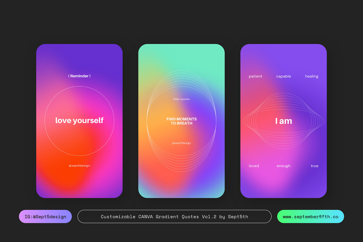 CANVA Aura Gradient Quotes BUNDLE, a Social Media Template by September 5th (Photo 9 of 21)