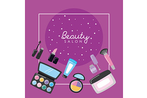 beauty salon square frame, an Object Illustration by studiogstock