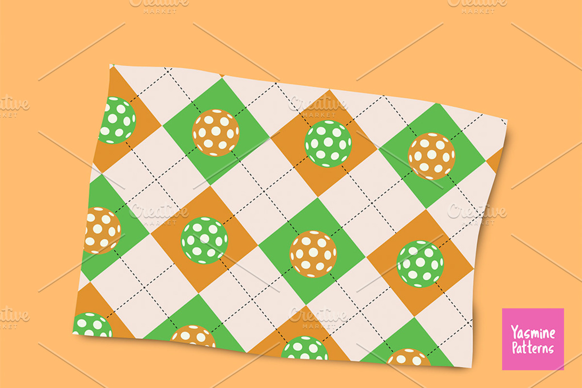 Pickleball Patterns Collection, a Pattern Graphic by Yasmine Patterns (Photo 7 of 7)