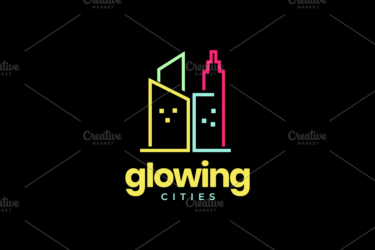 city building shine night logo, a Branding & Logo Template by devastd