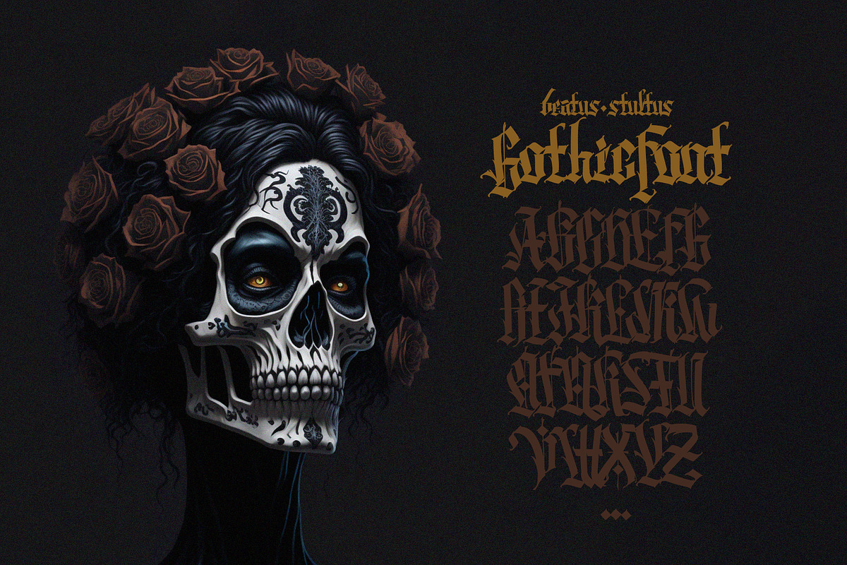 Gothic font - 11, a Blackletter Font by GeekClick (Photo 1 of 17)