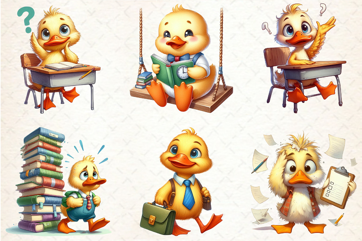 Back To School Funny Ducks Clipart, a Seasonal Illustration by Rose Art (Photo 3 of 4)
