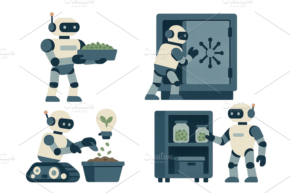 Robotic assistants engaging in, an Illustration by ZinetroN