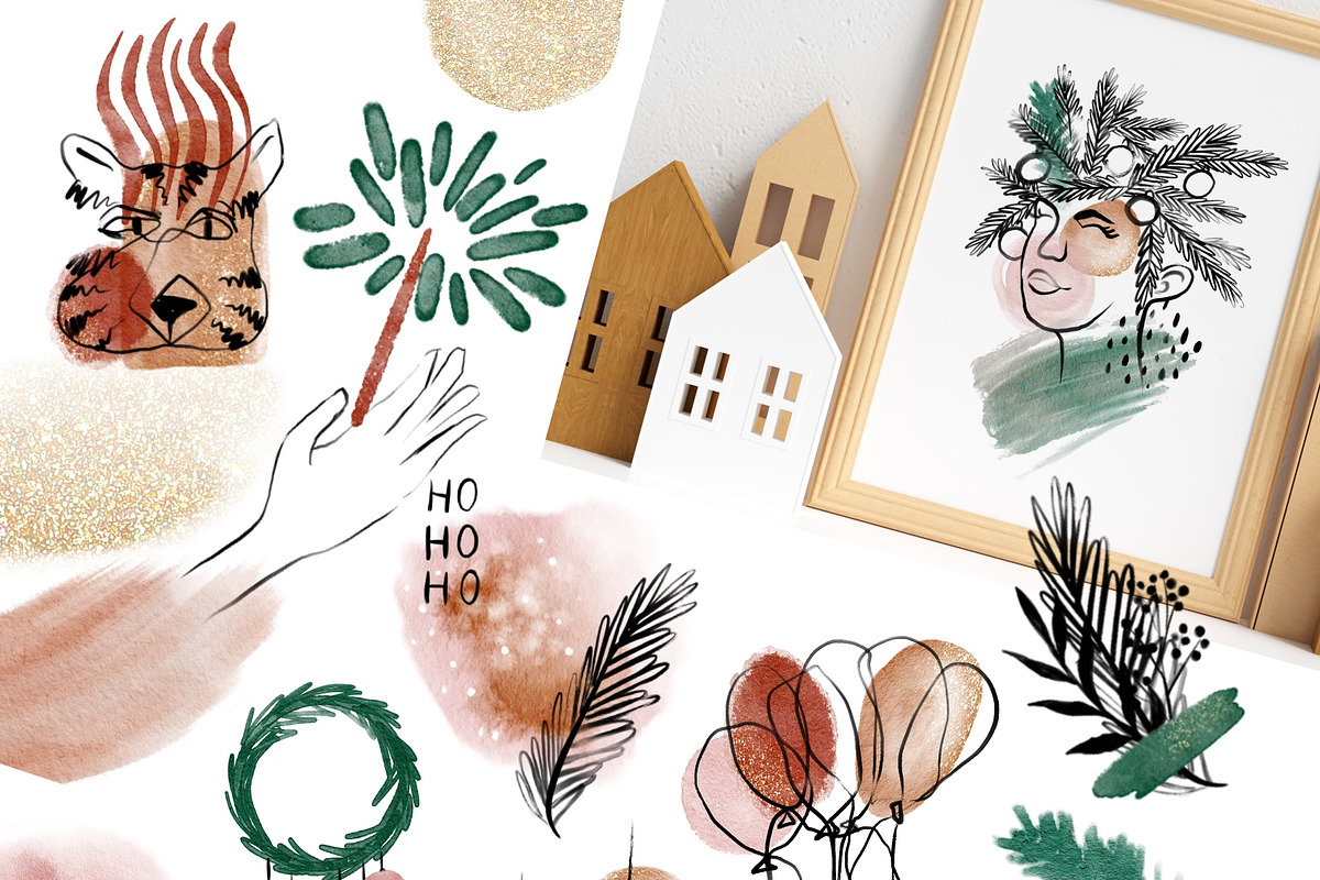 Boho Christmas and Happy new year!, a Background Graphic by Larisa Popova (Photo 2 of 8)