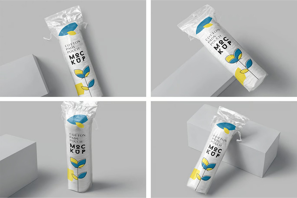 Round Cotton Pad Pack Mockups, a Product Mockup by megostudi0 (Photo 1 of 6)
