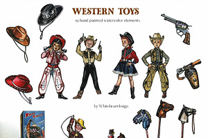 Westerns Children Toys Clipart