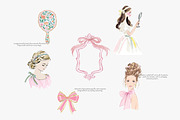 watercolor pastel rococo clipart set, a Decorative Illustration by Patishop Art (Thumbnail 5 of 9)